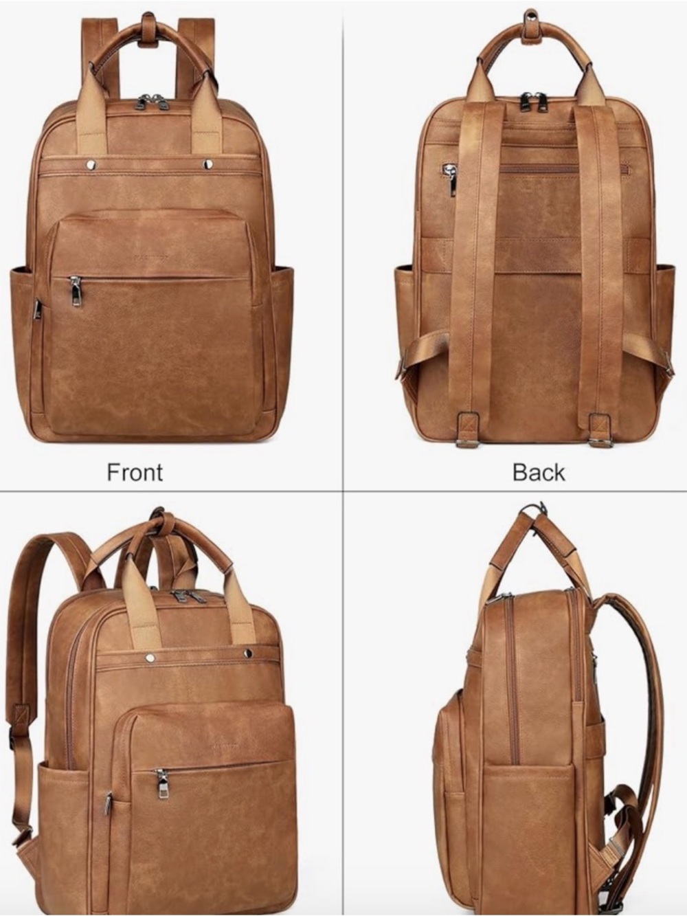 NEW Masintor Tan Leather Backpack - Picture 5 of 6